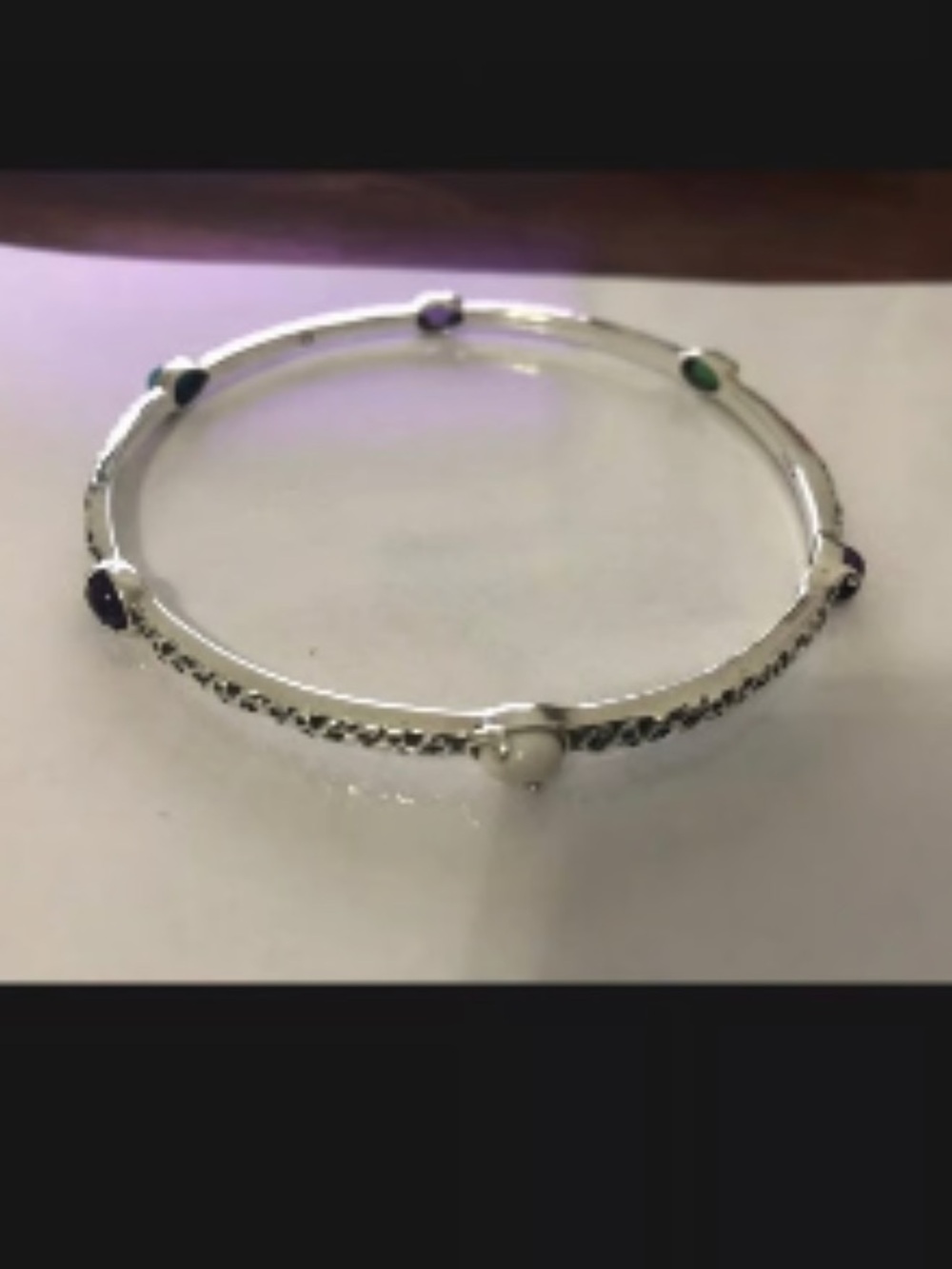 Carolyn Pollack Sterling Silver Multi-Stone Bangle Bracelet